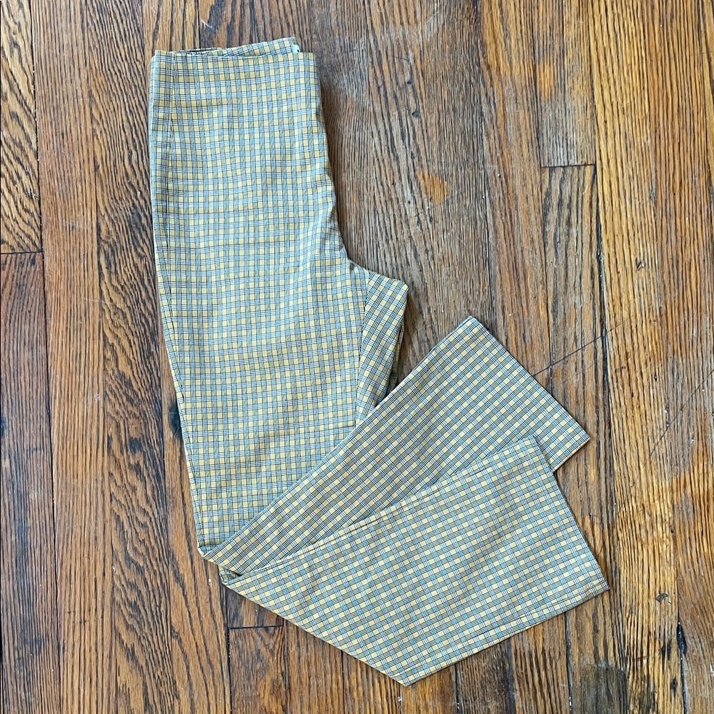Aritzia “Sunday Best” Cropped Plaid Pants with Flared Bottom